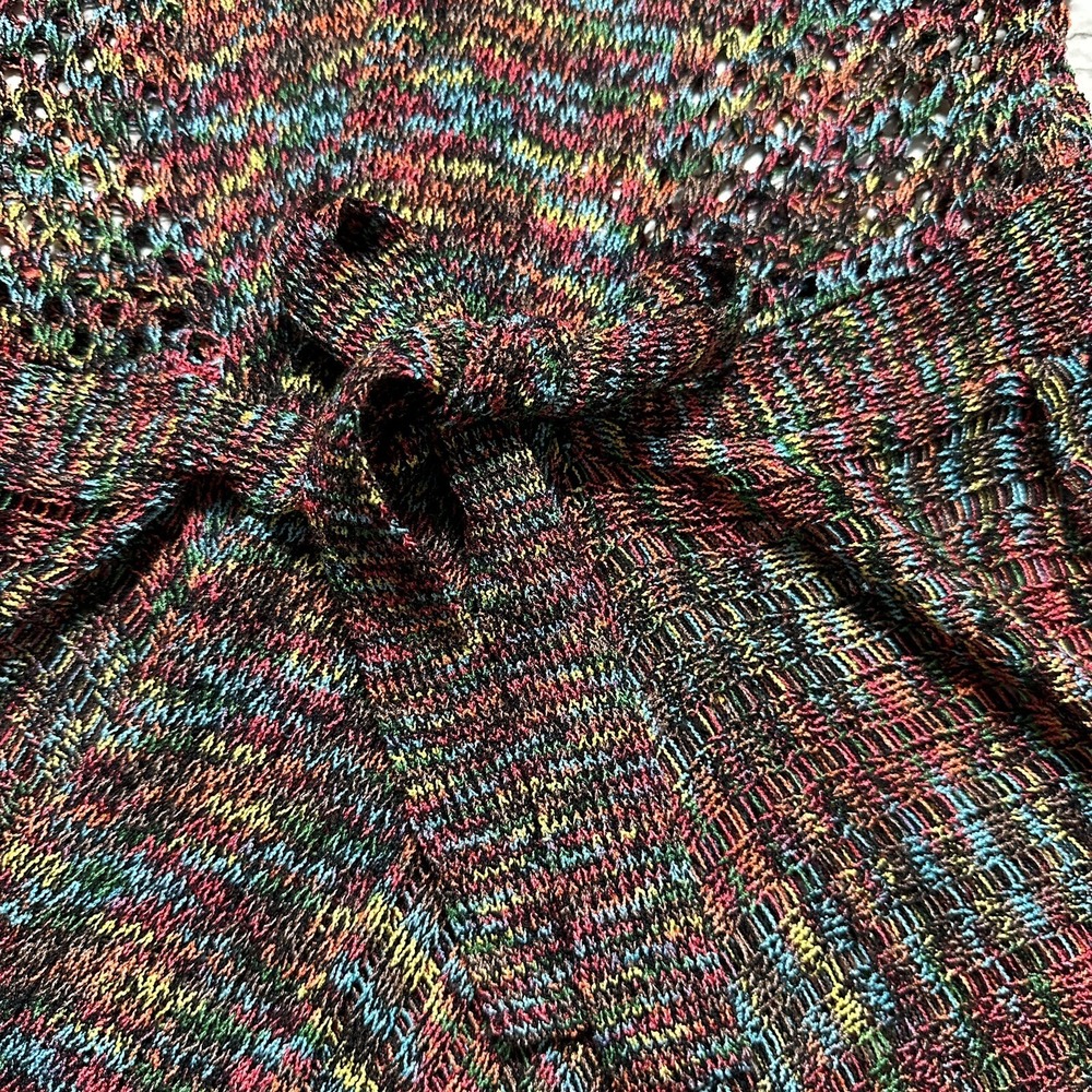 Neslay Paris Women's Knit Rainbow MultiColor Open Wear Cardigan Size S/M - Picture 5 of 10